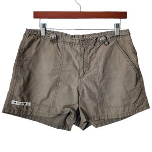 MUDD Vintage Y2K Nylon Logo Shorts Drab‎ Green Utility Streetwear